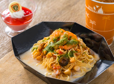 冷製パスタ、シーフードのトマト&豆乳ソース