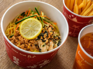 チキン＆ベジタブルの冷やし麺（塩レモン）