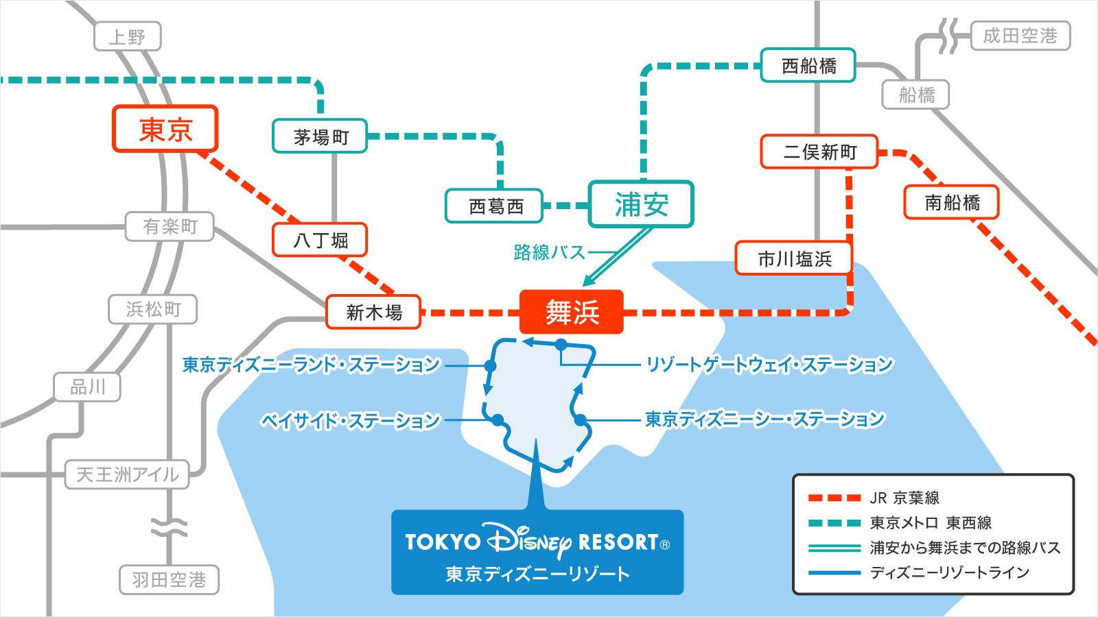 ディズニーリゾートラインMAP