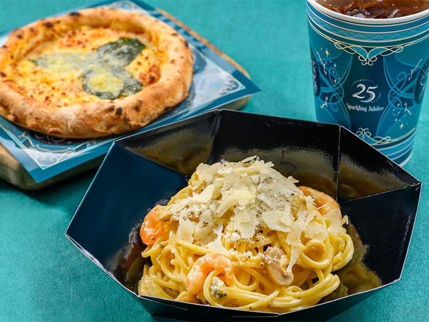 スパゲッティ、シーフードのカルボナーラソース（トリュフ風味）