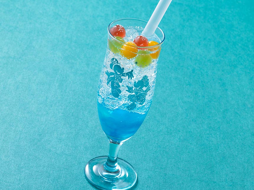 ペシャルスパークリングドリンク(ピーチ&ライチー)、コレクタブルグラス付き