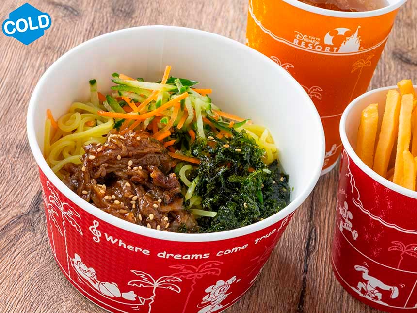 牛カルビと韓国のりの冷やし麺（塩レモン）